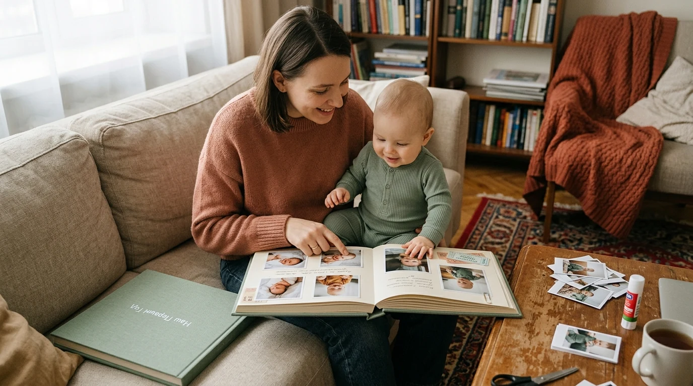 Первая фотокнига ребёнка: как собрать книгу о первом годе — иллюстрация