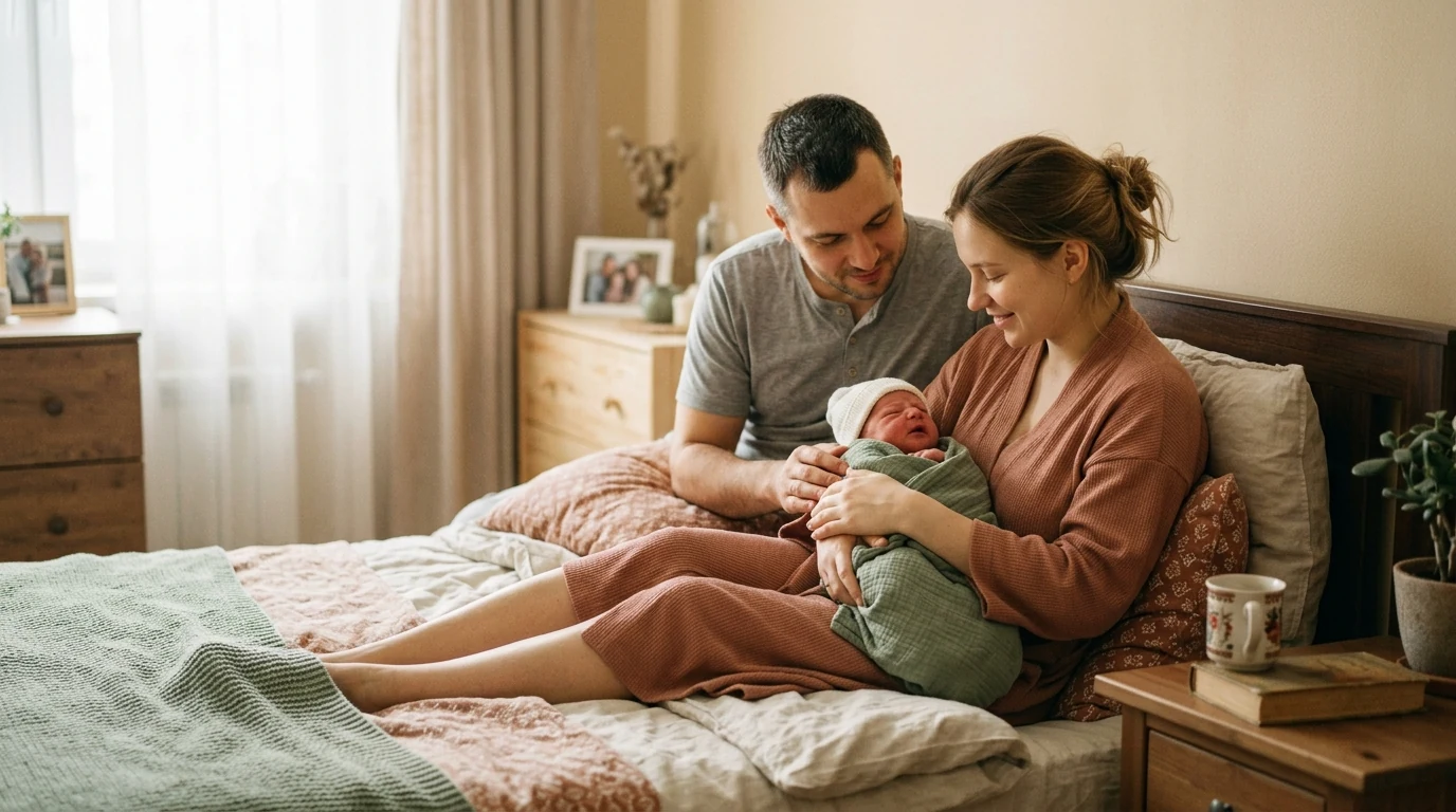 Первые часы после родов: к чему готовиться на последних неделях беременности — иллюстрация